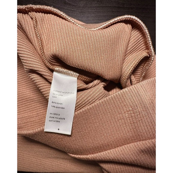 NEW naked wardrobe snatched Brown High Waist women's Leggings 86% rayon Sz S - Picture 11 of 11